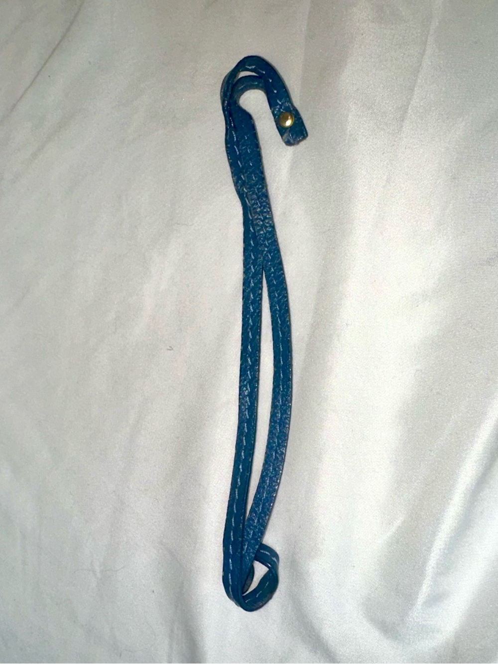CHLOE Blue Leather Key Strap Wristlet - DYEABLE By Request